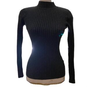 💙 Dark Grey Ribbed Turtleneck Sweater Size XS